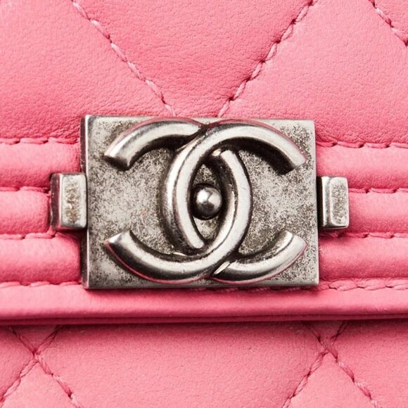 Chanel PInk Quilted Lambskin Leather Boy WOC Clutch Bag - Picture 6 of 12